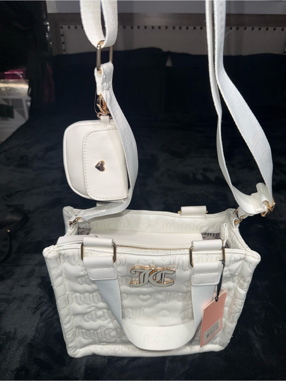 White Quilted Crossbody Tote - Women Bags